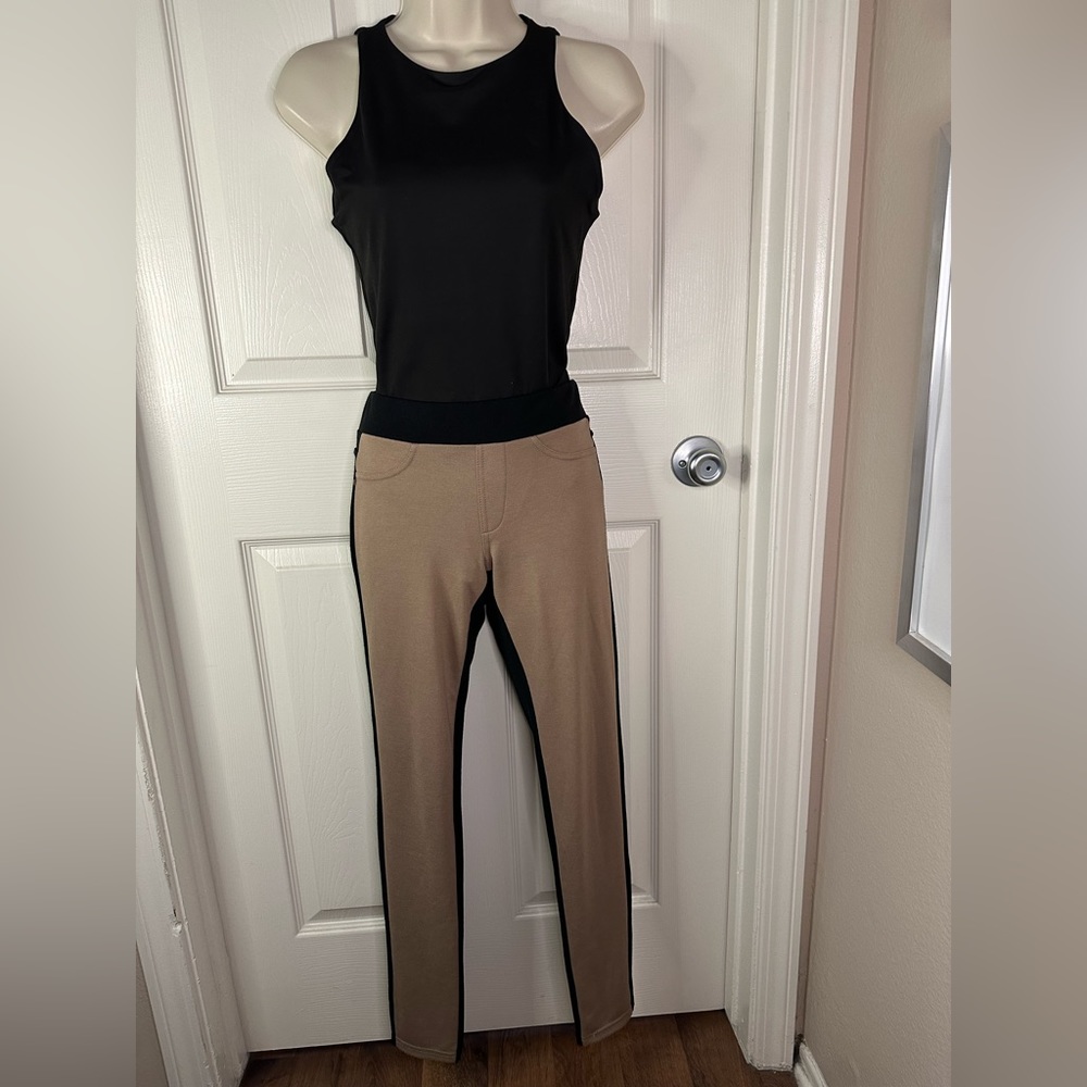 Poof stretchy tan and black pant (S)